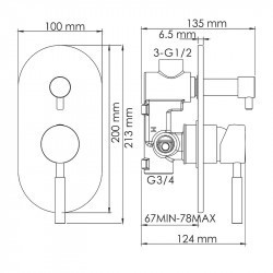 Душевая система WasserKRAFT Wern A16421 Хром