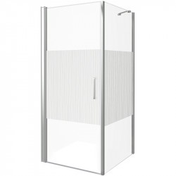 Душевой уголок Good Door Pandora CR-80-T-CH 80x80 профиль Хром стекло с узором Тростник