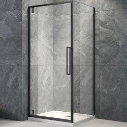Душевой уголок Veconi Rovigo RV-033B 90x90 RV033B-9090-01-C7 профиль Черный матовый стекло прозрачное
