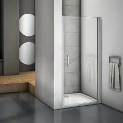 Душевая дверь в нишу Good Door Mokka DR-90-C-WE 90 профиль Алюминий белый стекло прозрачное