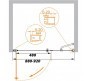 Душевая дверь Cezares Elena 90 ELENA-W-B-11-30+60-C-Cr профиль Хром стекло прозрачное