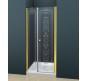 Душевая дверь в нишу Cezares ROYAL PALACE-A-B-11-100+90-CP-G профиль Золото стекло прозрачное с матовым узором