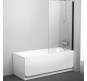 Шторка на ванну Ravak Pivot PVS1-80 79840300Z1 профиль Черный стекло Transparent