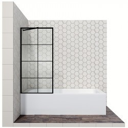 Шторка на ванну Ambassador Bath Screens 80х140 16041209 профиль Черный стекло прозрачное