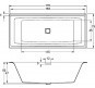 Акриловая ванна Riho Still Square 170x75 B100003005 LED R без гидромассажа