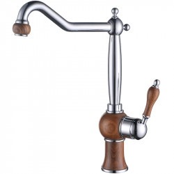 Смеситель для кухни Kaiser Wood 61033 хром/дуб