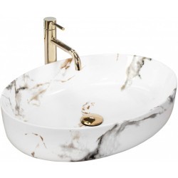 Умывальник Rea Queen Carrara Shiny REA-U1232 55x41,5 белый