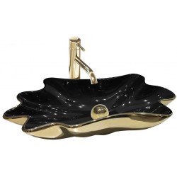 Умывальник Rea Infinity Black Gold REA-U3402 черный/золото