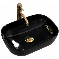 Умывальник Rea Belinda Black Slim 465,5x33,5 черный