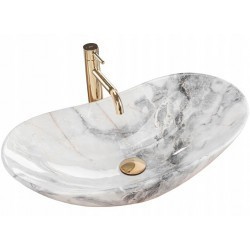 Умывальник Rea Royal Granit 60,5x36 серый (под камень)