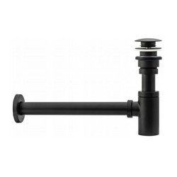 Сифон с донным клапаном универсальным Rea Black A5215