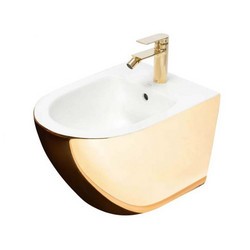 Биде подвесное Rea Carlo Mini Gold White C2288
