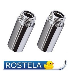 Удлинитель 1/2"ВРх 1/2"НР(L=20мм) хром, пара