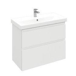 Тумба подвесная Optimum Slim 80 под умывальник Moduo Slim 80, белый глянец LO-WCAB-80SL-01