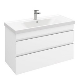 Тумба подвесная Sargas 100 под умывальник Cerastyle Frame 100, ультра белый глянец LS-WCAB-100-101