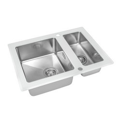 Мойка со стеклом ZorG GS 6750-2 white