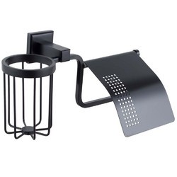 Бумагодержатель с держателем освежителя воздуха Vivi Felice Notte FL1007-D N Black matt