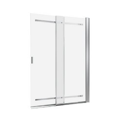 Душевая шторка Veconi  PL-88CH прозрачная 100x140 распашная, профиль хром