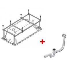 Монтажный комплект к ванне Roca Uno 170x75 с сифоном, ZRU9302876