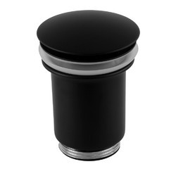 Донный клапан с переливом 1”1/4 Remer 905CC114NO, черный матовый