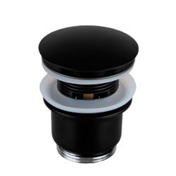 Донный клапан с переливом 1”1/4 Remer 905CC2114NO, черный матовый