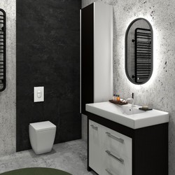 Зеркало Континент Prime Black LED 45x80 с подсветкой и сенсорным управлением