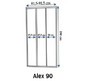 Душевая дверь Rea Alex 90 gold matt K2506