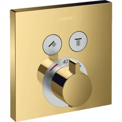 Смеситель для душа Hansgrohe ShowerSelect 15763990 с термостатом, полированное золото