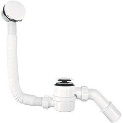 Сифон с наполнением для ванны McAlpine HCN2600CC-15MM-WH, Click-clack, с прочисткой снаружи, белый