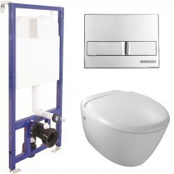 Комплект унитаза Jacob Delafon Presquile с инсталляцией  Grohe Rapid SL 38721001 с сиденьем микролифт и клавишей