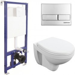 Комплект унитаза Jacob Delafon Patio с инсталляцией Grohe Rapid SL 38772001 с сиденьем микролифт и клавишей смыва хром