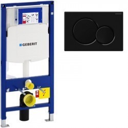 Инсталляция Geberit Duofix Sigma UP320 с черной клавишей смыва